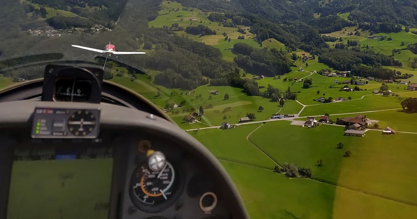 Glider towing in swiss aeroclub Schänis