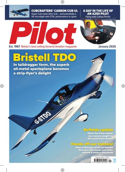 Pilot magazine (January 2025) cover featuring the Bristell TDO