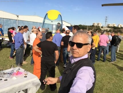 Celebrating the launch of a Bristell demonstration airplane in Israel