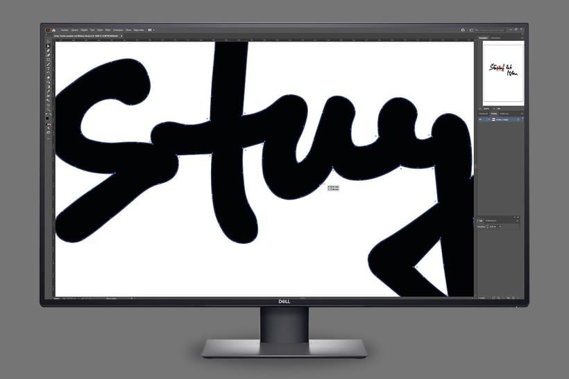 We scanned it and convert to curves