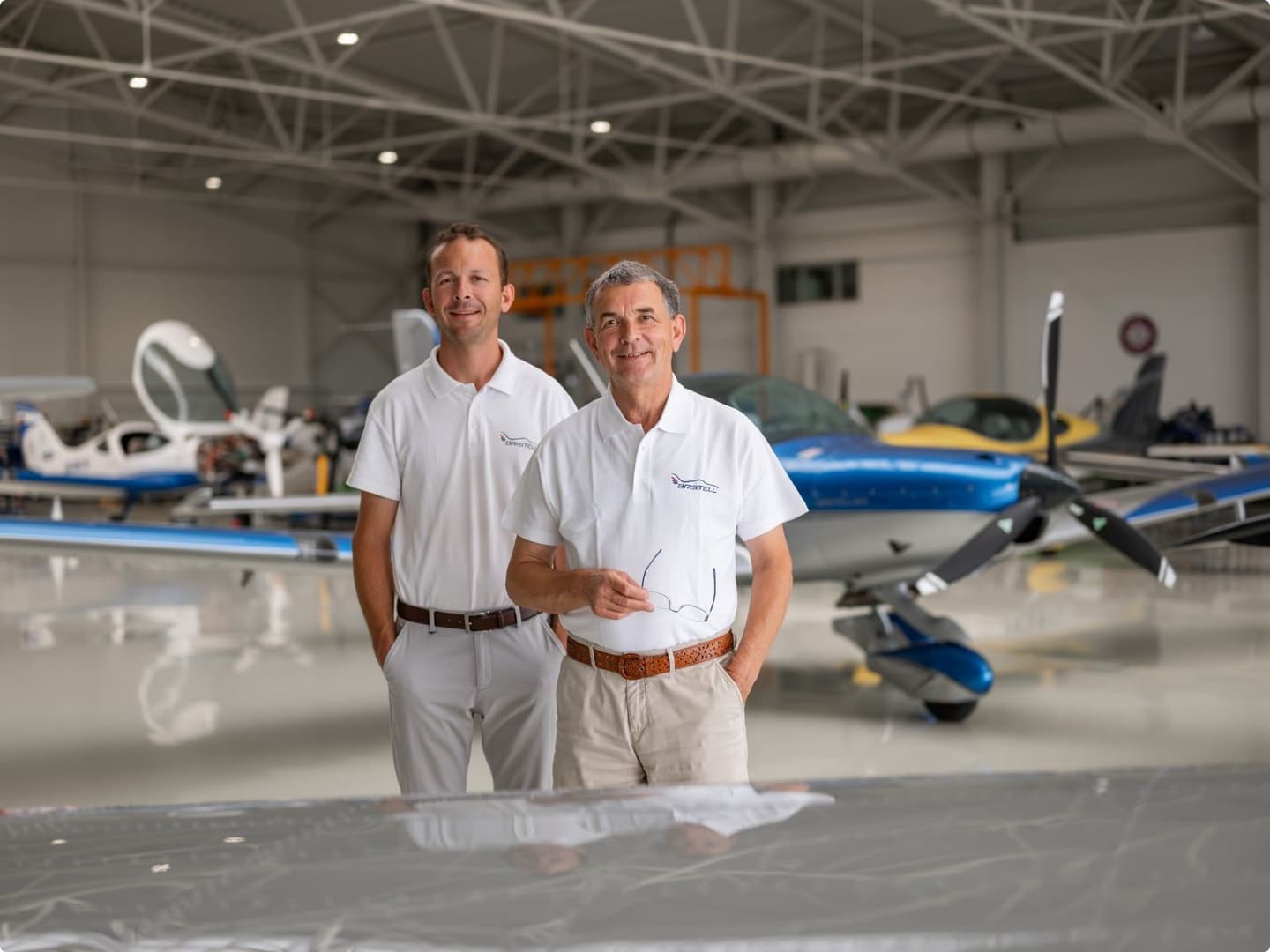Milan and Martin Bristela together beside a Bristell aircraft