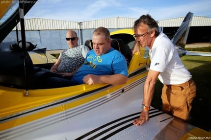 Celebrating the launch of a Bristell demonstration airplane in Israel