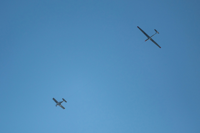 Towing the glider by BRISTELL airplane