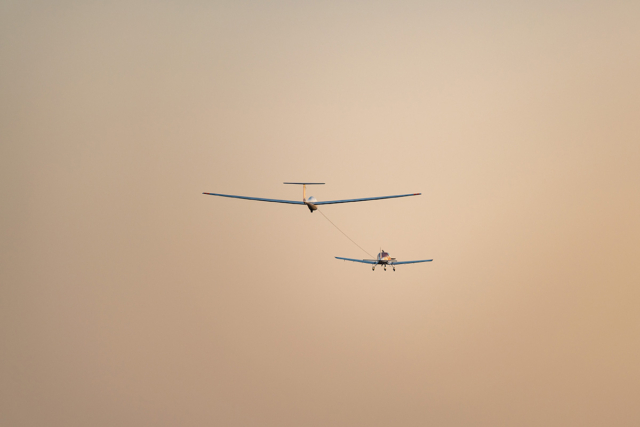 Towing the glider by BRISTELL airplane